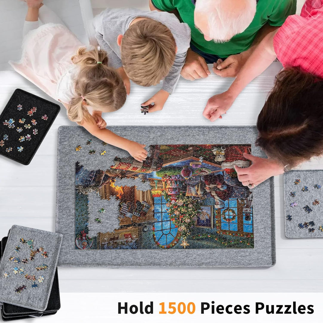 Lavievert Portable Design | Mit 8 Sortierschalen | Jigsaw Puzzle Board/Tischplatte mit Filzbezug/Mat