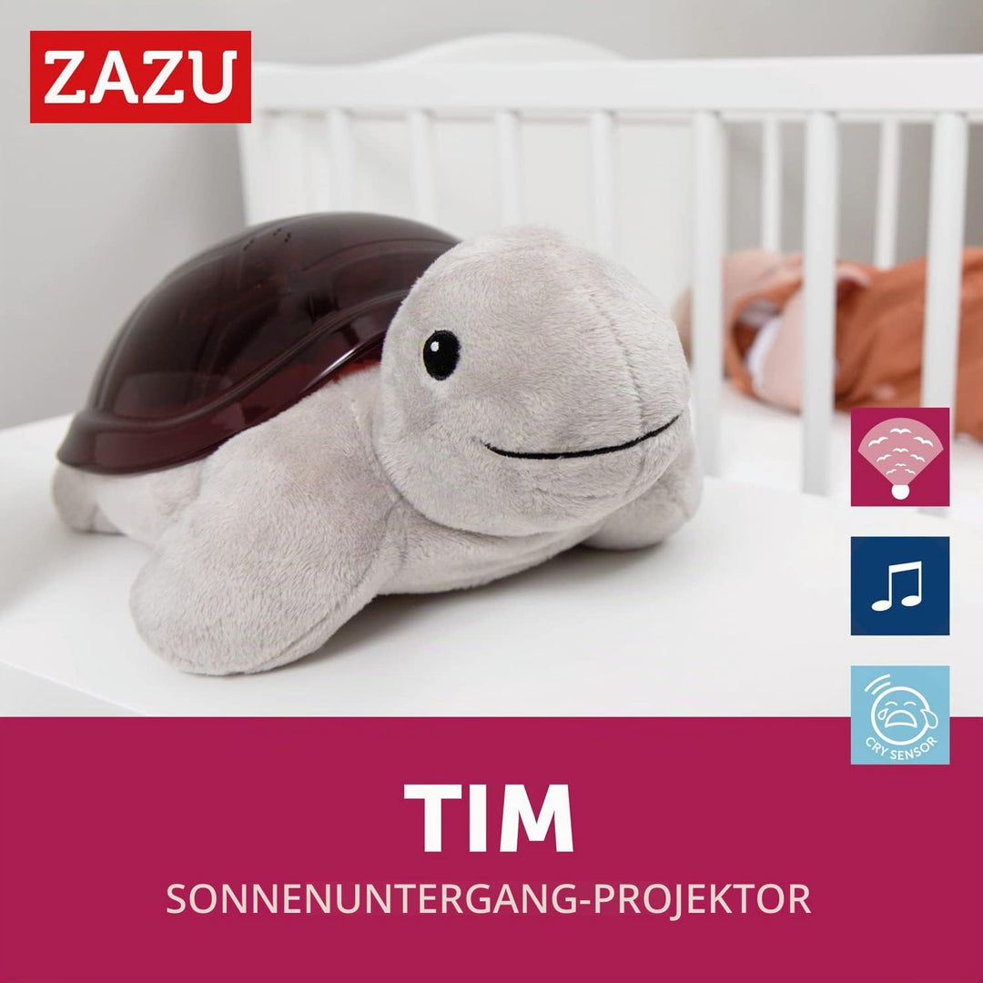 ZAZU Tim The Turtle Projektor – Baby Slumber Tragbare Bettlampe | Sonnenuntergang-Himmel-Projektor |