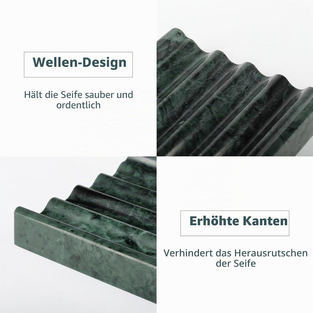 2 Stück Marmor Seifenschale, Seifenhalter mit Ablauf, Seifenablage Waschbecken, Kreative Seifenschal