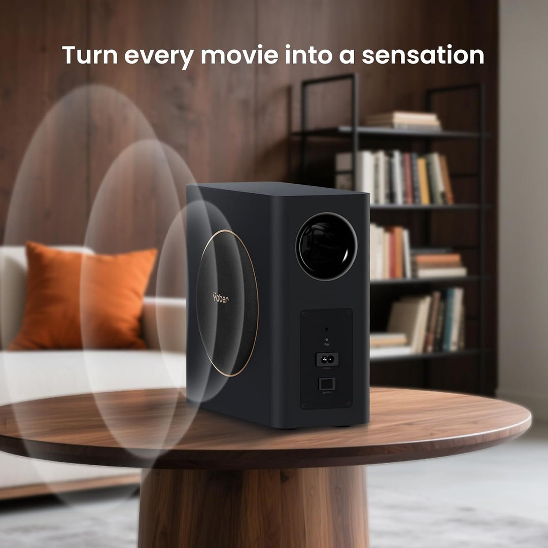 Yaber K3 Pro Projektor mit Subwoofer Set Smart Projektor mit Google TV, 30W Lautsprecher Sound von J
