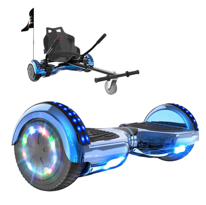 RCB Hoverboards mit Sitz Hoverkart komplett für Kinder, Skateboard mit Set, Hoverboards mit LED Lich