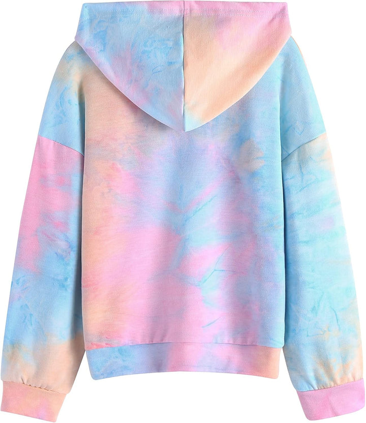 Arshiner Mädchen Hoodie Batik Kinder Pullover Freizeit Mode Sweatshirt mit Kapuze Herbst Winter Lang