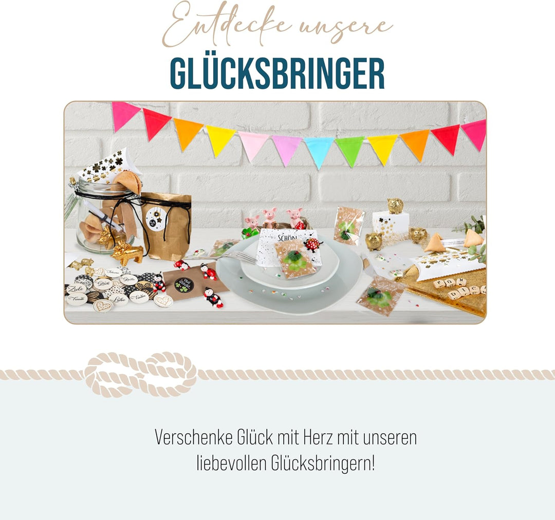 Logbuch-Verlag 10 Glücksschweinchen Viel Glück rosa Glücksschwein Glücksbringer 2024 Neujahr Silvest