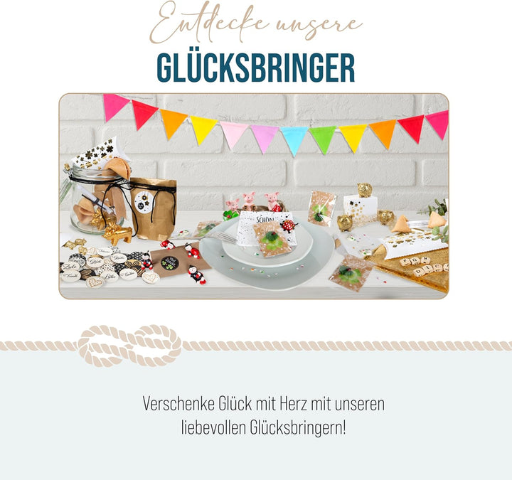 Logbuch-Verlag 10 Glücksschweinchen Viel Glück rosa Glücksschwein Glücksbringer 2024 Neujahr Silvest
