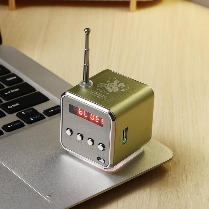 iplusmile Td-V26 Digital Mini Lautsprecher, Tragbare Radios, Mini Stereo mit Fm Mp3 Mp4 Micro Sd/Tf