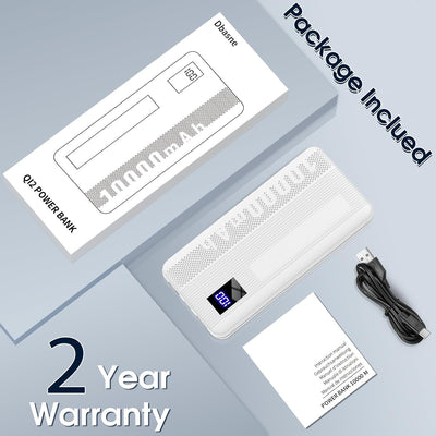 Power Bank, 10000mAh Powerbank Klein Aber Stark, Externe Handyakkus USB C Port, Externer Akku LED Di