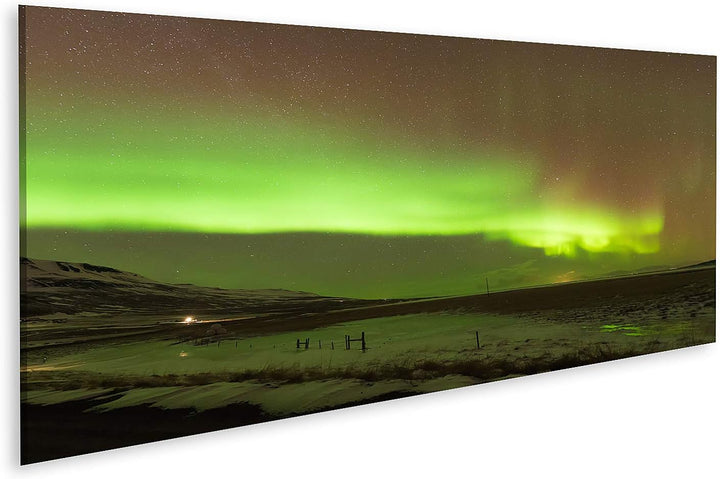 islandburner Bild auf Leinwand Nordlicht Aurora Borealis Klarer Himmel Nacht Island Natürliches Land
