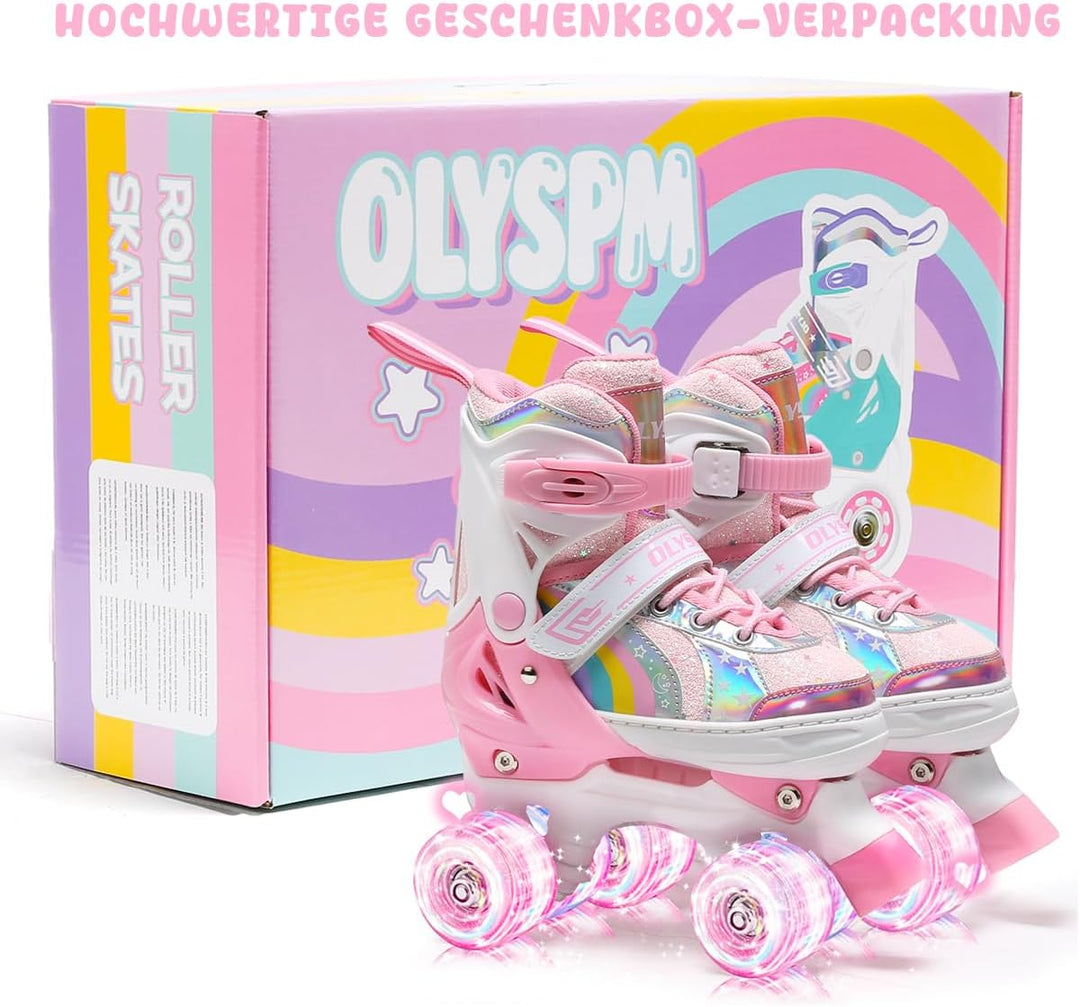 Rollschuhe Kinder Rollschuhe Verstellbar Rollschuhe Damen,LED Rollschuhe und 4 Grössen verstellbar,R