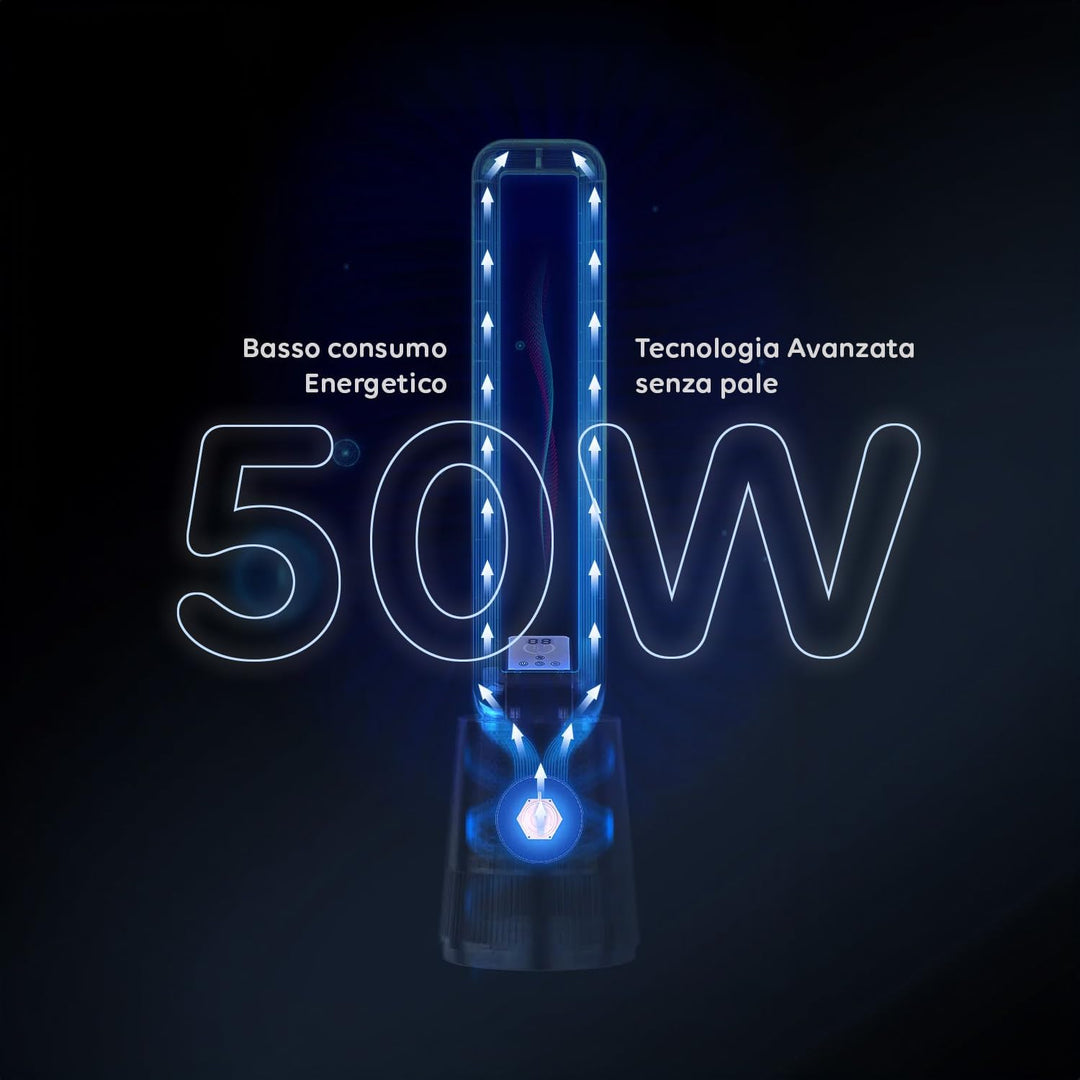 Avilia - Leiser Turmventilator mit Fernbedienung und LED-Display, 3 Geschwindigkeiten, Timer und Osz