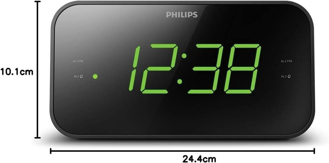 Philips Audio TAR3306 Wecker mit Radio und grossem Display, Doppelalarm, Sleep Timer & Schlummerfunk