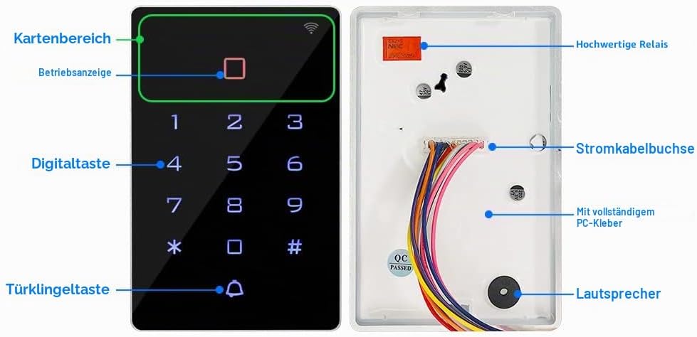 FusyTuly WiFi Tuya RFID Zugangskontrolle Tastatur IP68 wasserdichte Access Controller Tastatur WG26/
