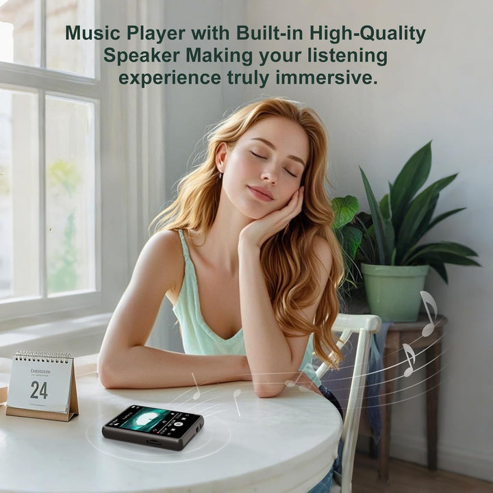 128GB MP3 Player Bluetooth 5.3, ZAQE 2.4" Full Touchscreen Tragbarer Sport MP3 Player,Eingebaute Hig