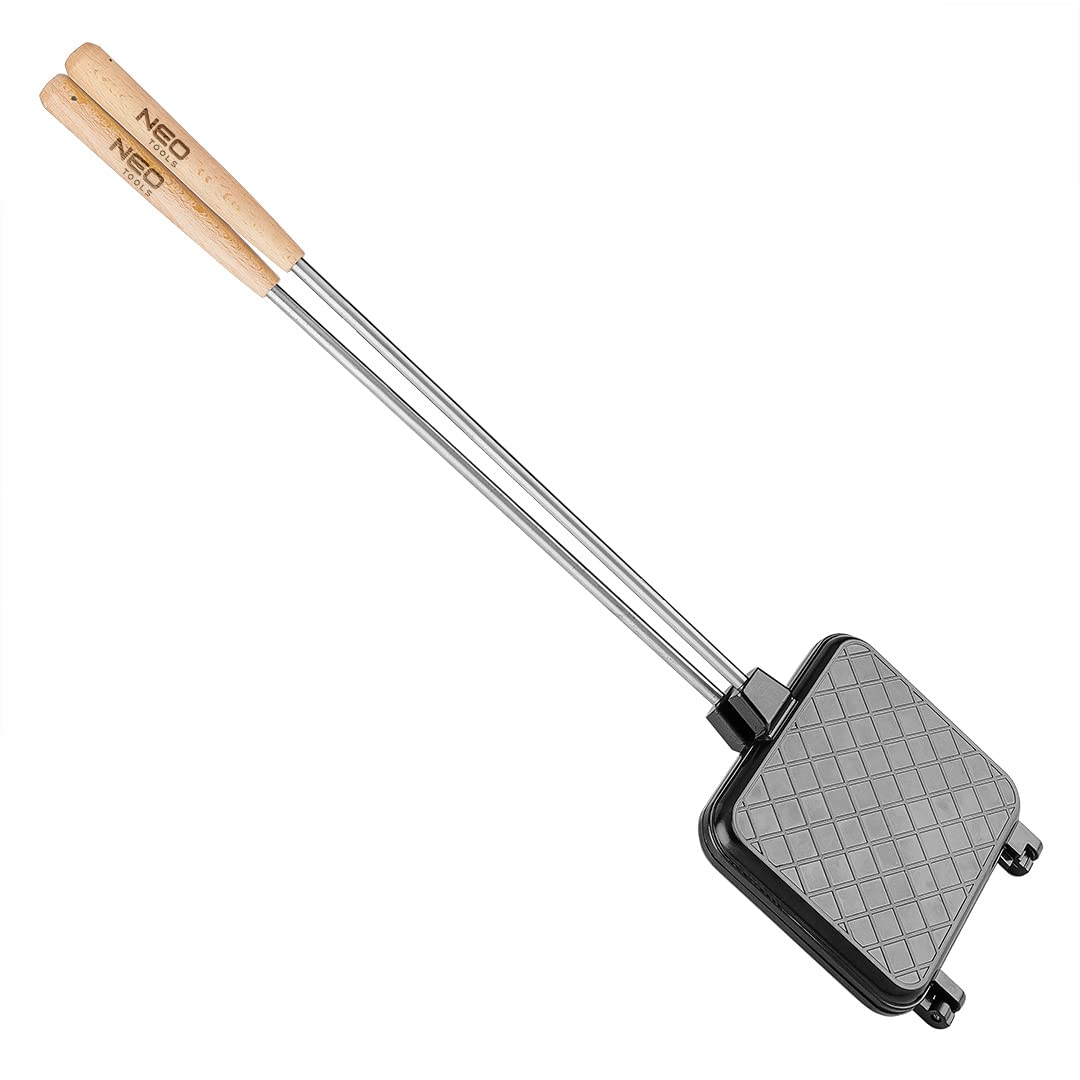 NEO TOOLS Sandwichmaker für Lagerfeuer 15,5 x 13,5 cm - Perfekt für leckere Snacks im Freien, Feuer-