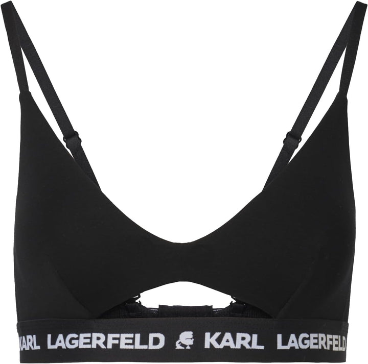 KARL LAGERFELD Damen Karl Lagerfeld Damen Logo Guckloch-Bh XS Schwarz, XS Schwarz