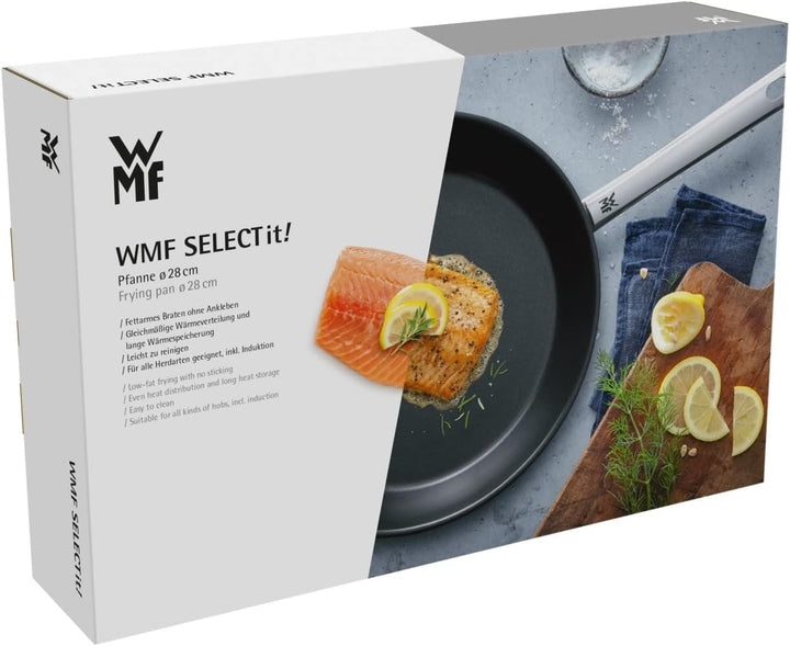 WMF Bratpfanne 28 cm, Edelstahlpfanne, Cromargan Edelstahl beschichtet, backofenfest Selectit! – Bra
