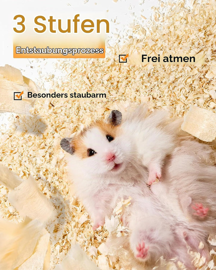 Natürliche Espenholzspäne 35L Staubarm Saugfähig für Hamster Kleintiere | 100% reines Espenholz, sta