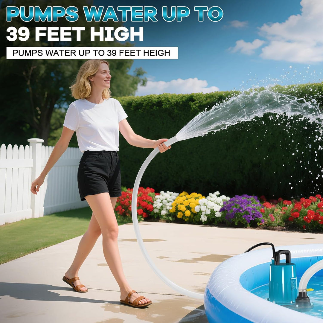 Akku Tauchpumpe Wasserpumpen mit 21V 2000 mAh, Klarwasserpumpe Tauchwasserpumpe mit Sicherheitsdecke