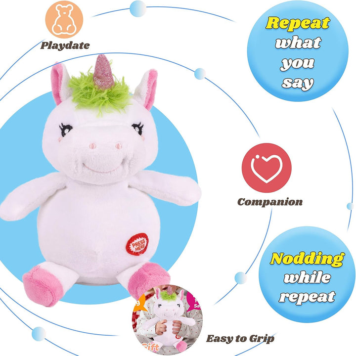 Hopearl Sprechendes Einhorn Wiederholt Gesagtes Nickend Elektrisch Interaktiv Animiertes Spielzeug S