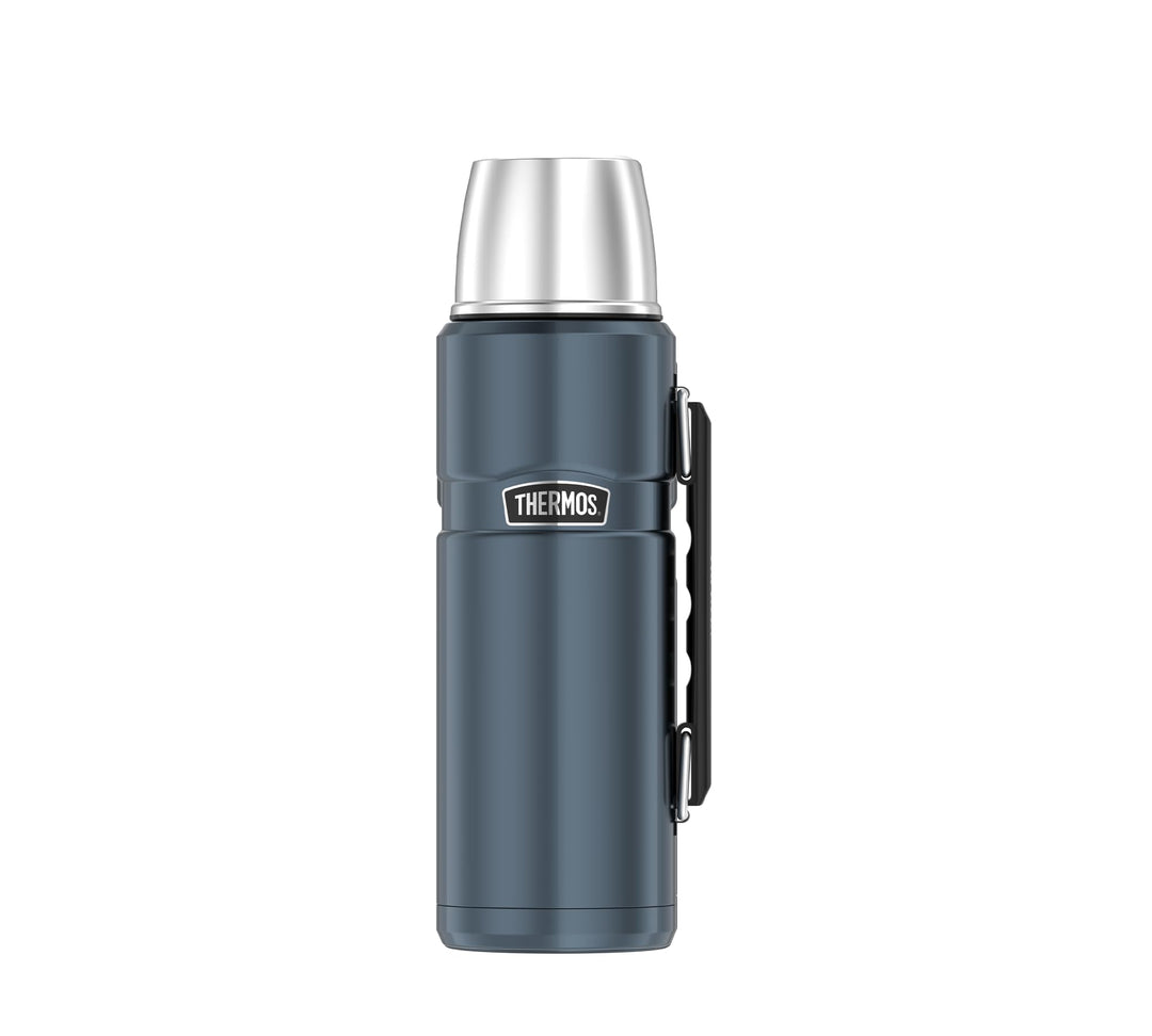 THERMOS STAINLESS KING Thermosflasche ice grey 1,20l - Edelstahl, absolut dicht, mit Trinkbecher und