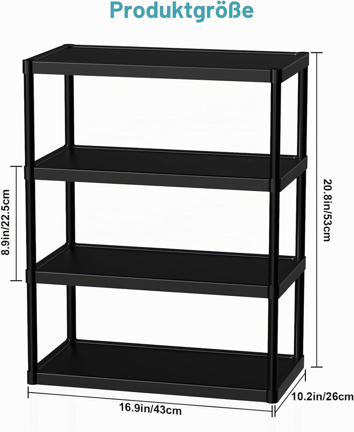 SZSHUNJ 4 Ebenen Kleines Schuhregal Schmal, Platzsparendes Vertikales Schuh Regal, Stapelbares Kunst
