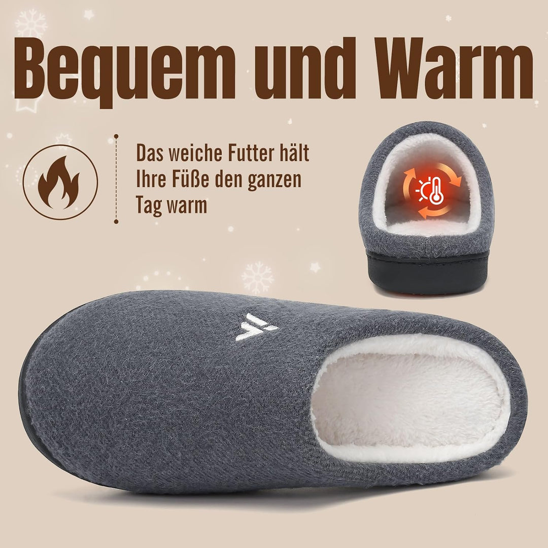 Mishansha Herren Damen Warme Hausschuhe Winter Memory Foam Plüsch Pantoffeln rutschfest Slippers,Gr.