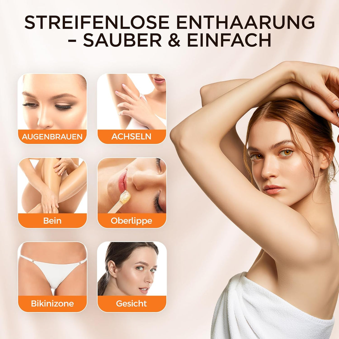 Dermawax 300 g Natural Honig Wachs Heisswachs Mikrowellenwachs zum Epilieren in der Mikrowelle erwär