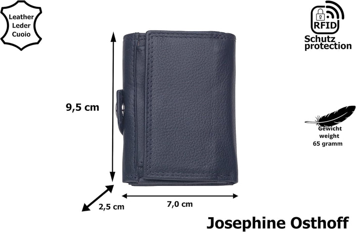 Josephine Osthoff Slim Wallet mit Münzfach Herren echt Leder mit RFID Schutz Geldeutel Damen kleine