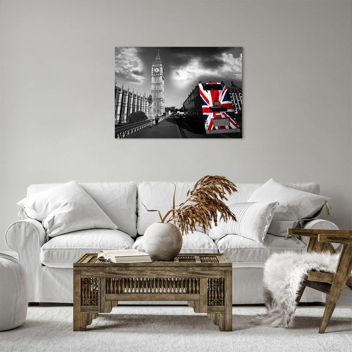 Bilder auf Leinwand Bus London Big Ben Gebäude Leinwandbild 70x50cm Wandbilder Dekoration Wohnzimmer