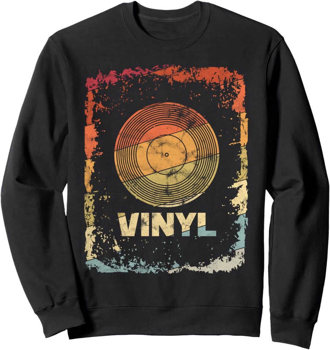 Vinyl Schallplatte Retro Vintage Plattenspieler Geschenk Sweatshirt