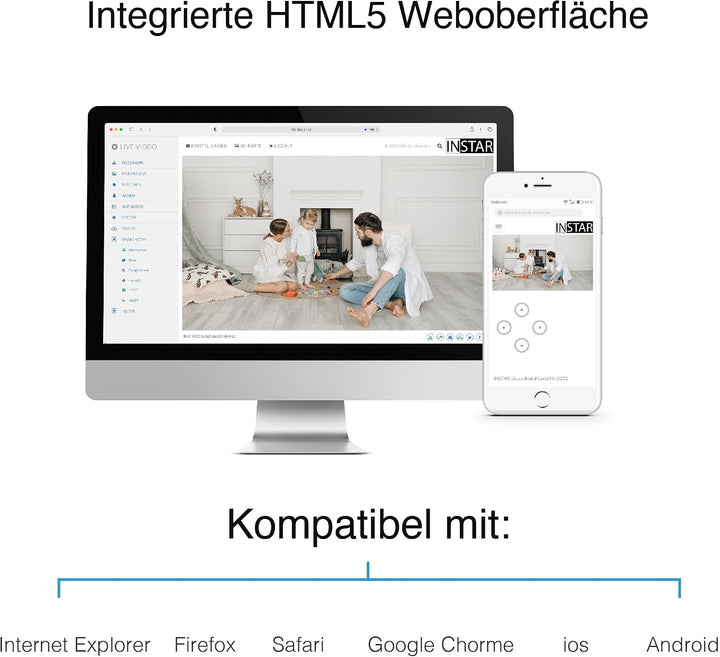 INSTAR IN-8415 2K+ schwarz - LAN/PoE/WLAN Überwachungskamera mit KI (AI) - steuerbare IP Kamera - WP