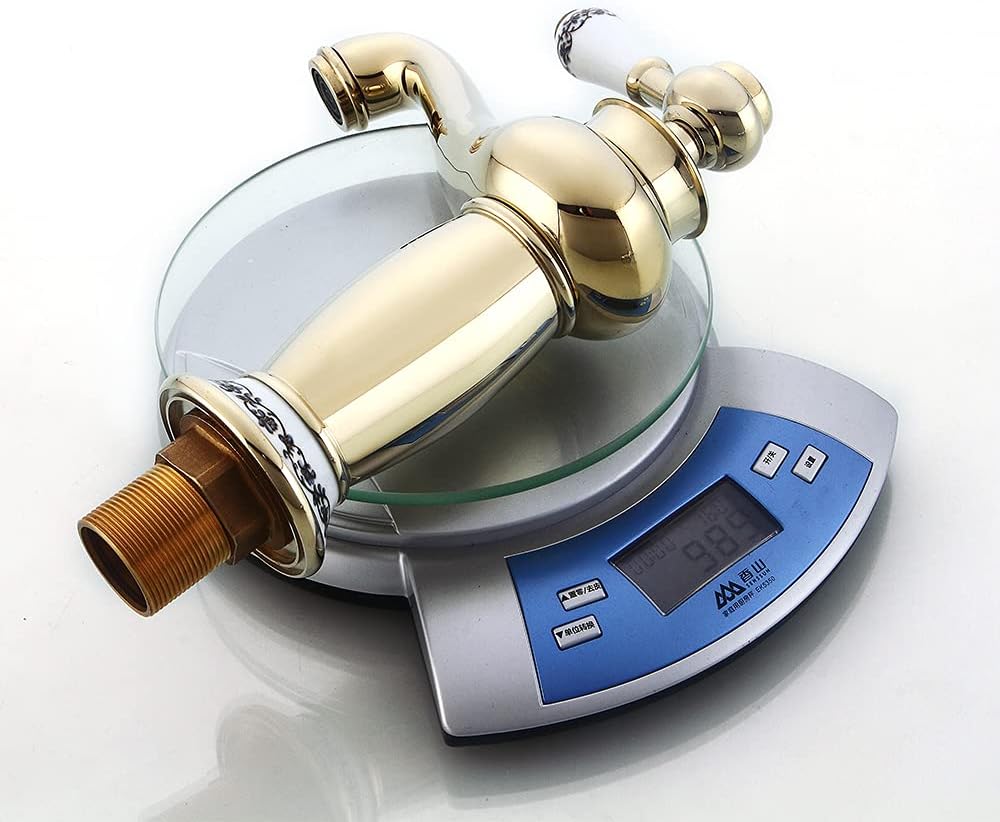Retro Wasserhahn Gold Bad Waschtischarmatur Messing,Einhebelmischer Waschbecken Armatur mit Wasserle