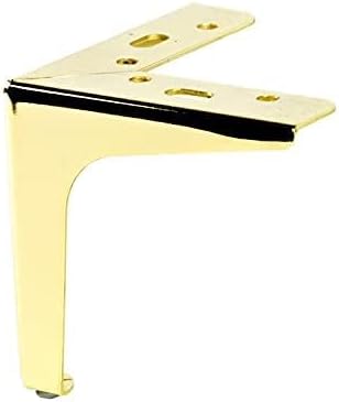 P17 - Siena | Set 4 Füsse + 16 Schrauben | Glänzendes Gold | Höhe 15 cm | Beine für Sofas, Möbel, Sc