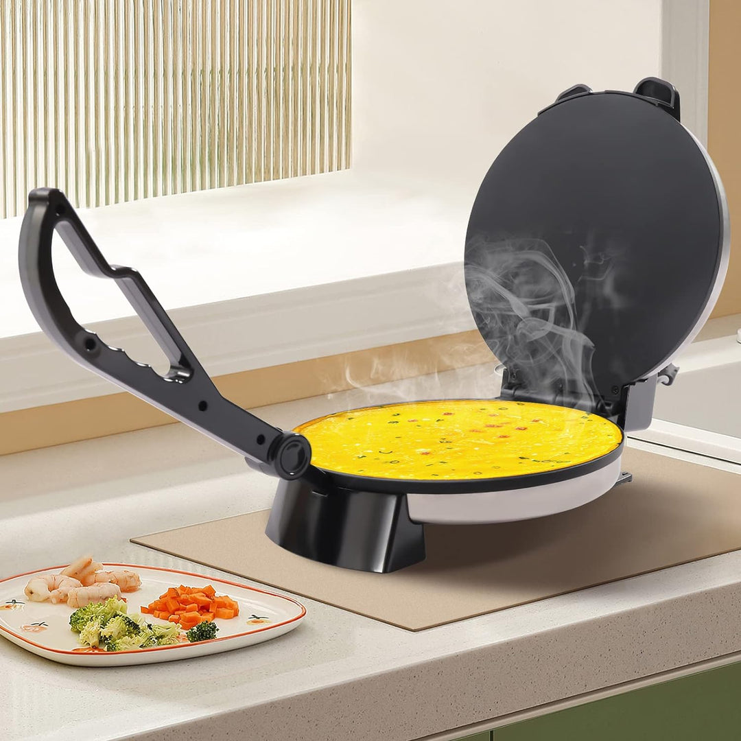 Chapati Maker, 220V Tortilla Presse 32 cm, Antihaftbeschichtung, Roti Maker mit Temperaturregelung,