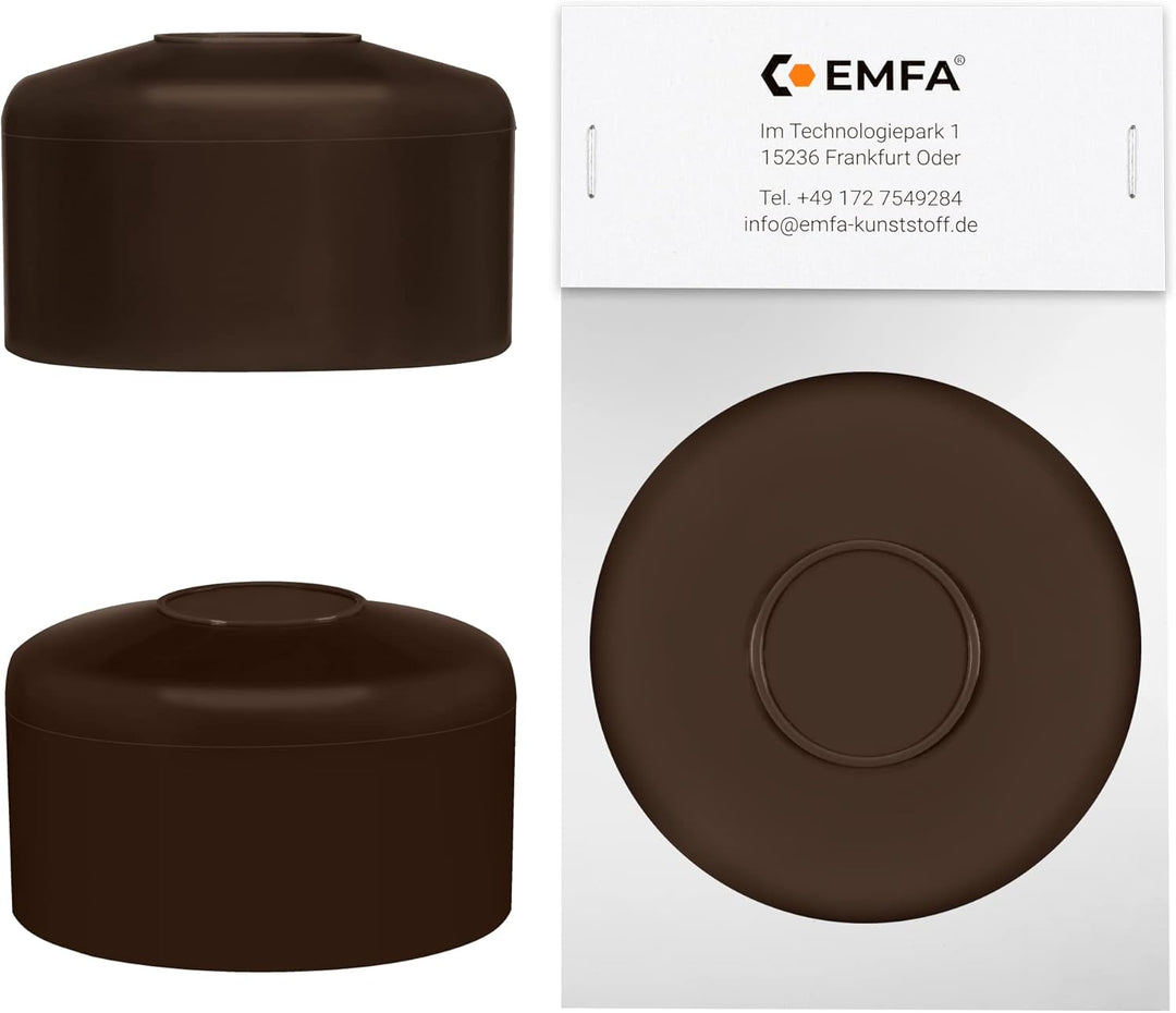 EMFA Zaunpfahlkappe rund 39,8 mm Braun 10 Stück Pfostenkappe rund Zaunpfostenkappen Zaunabdeckung Ku