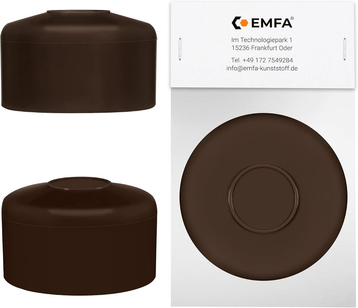 EMFA Zaunpfahlkappe rund 59,8 mm Braun 10 Stück Pfostenkappe rund Zaunpfostenkappen Zaunabdeckung Ku