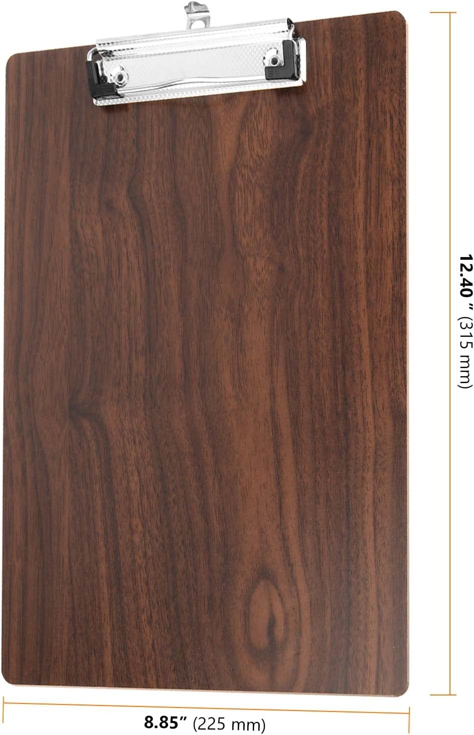SEUNMUK 10 Stück A4 Holz Klemmbrett, Hartfaser-Klemmbrett mit Loch und Metallcliphalter