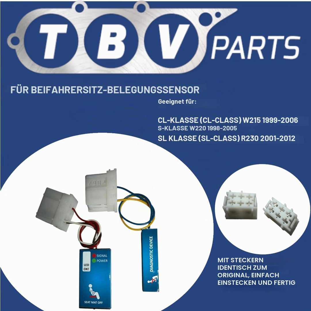 TBVPARTS Emulator Sensor Belegung Sitzmatte SRS Copilotsimulator Bypass-Emulator Air Bag Simulator f