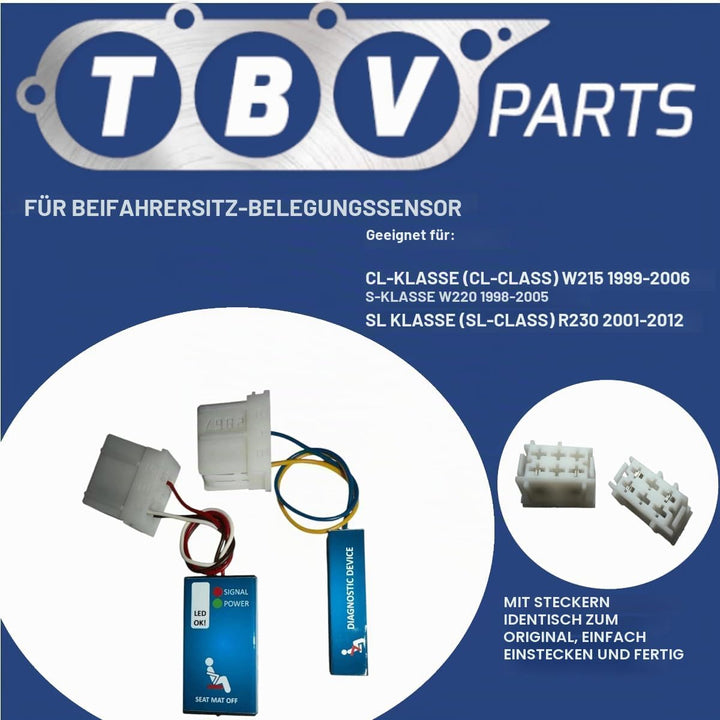 TBVPARTS Emulator Sensor Belegung Sitzmatte SRS Copilotsimulator Bypass-Emulator Air Bag Simulator f