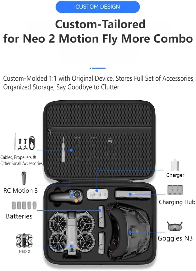 Tragtasche für DJI Neo 2 Motion Fly More Combo – Portable Reise-Transporttasche mit Schultergurt für