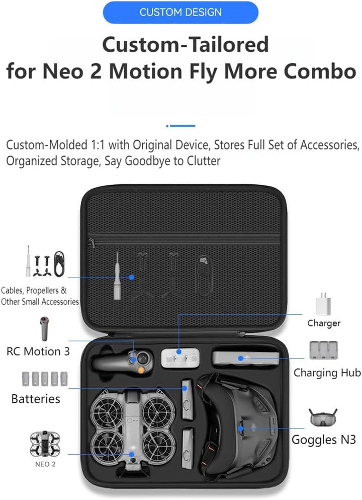 Tragtasche für DJI Neo 2 Motion Fly More Combo – Portable Reise-Transporttasche mit Schultergurt für
