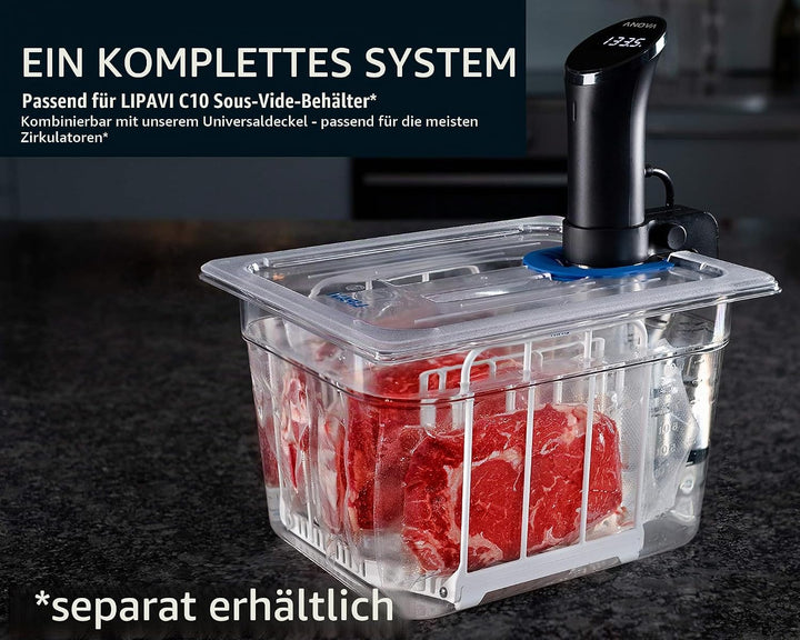 LIPAVI N10X Sous Vide Gestell mit Polycarbonate undt 316L Rostfreier Edelstahl Verstellbar, klappbar
