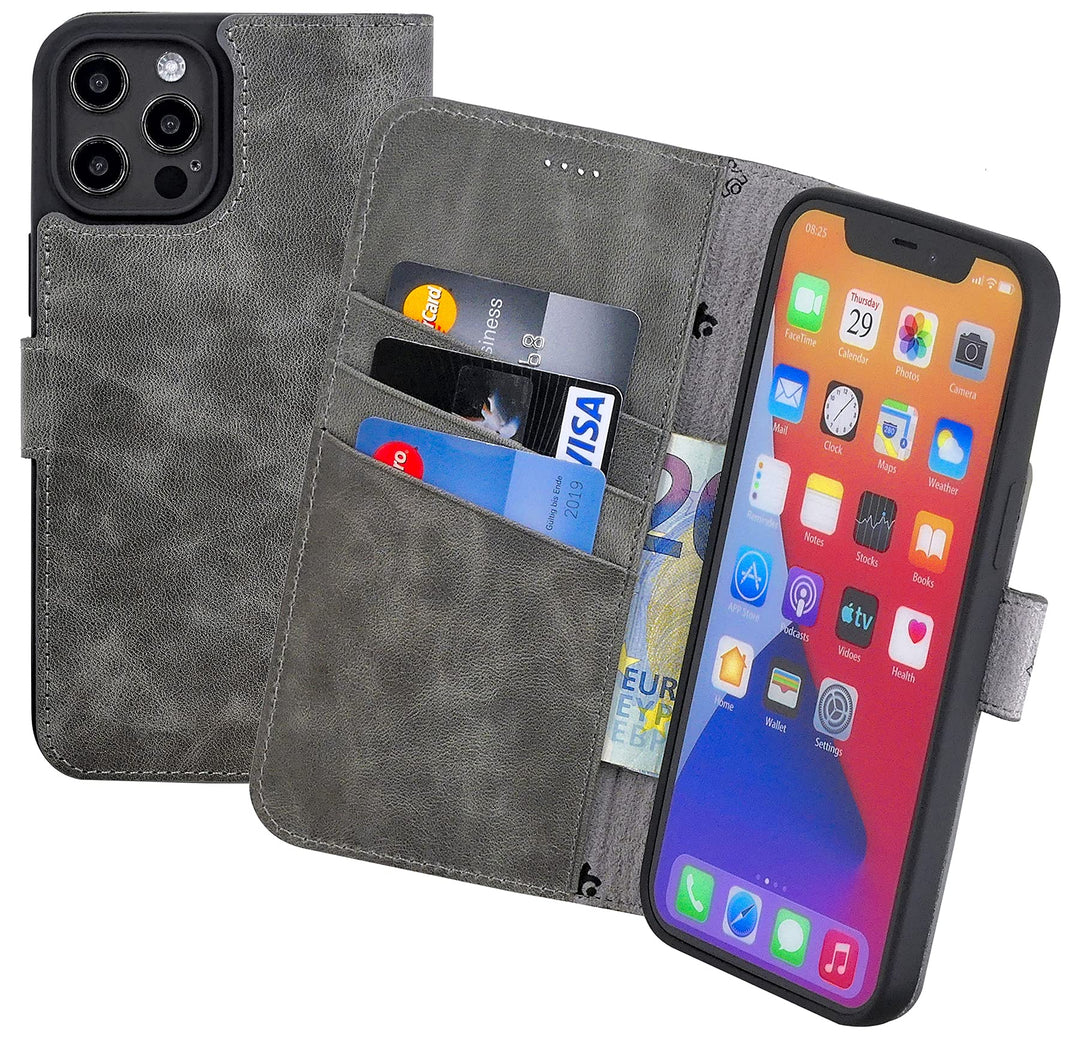 Suncase Book-Style Hülle kompatibel mit Google Pixel 7A 5G Leder Tasche (Slim-Fit) Lederhülle Handyt