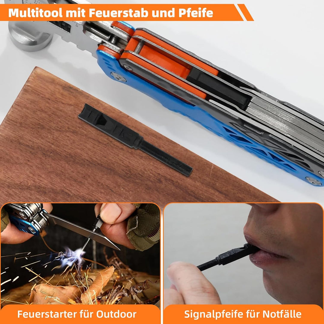Multitool Rollgabelschlüssel,18 in 1 Geschenke für Männer,Premium Multitool Werkzeug [Titanstahl] Hä