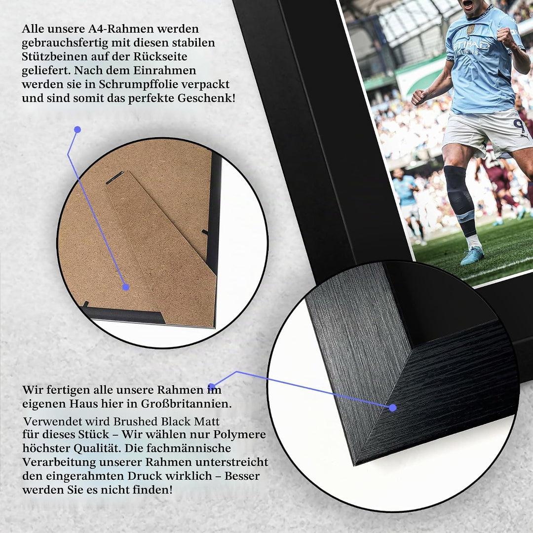 HWC Trading FR A4 Erling Haaland Manchester City Geschenke Gedrucktes Signiertes Autogramm Foto für