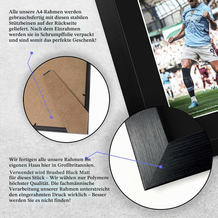 HWC Trading FR A4 Erling Haaland Manchester City Geschenke Gedrucktes Signiertes Autogramm Foto für