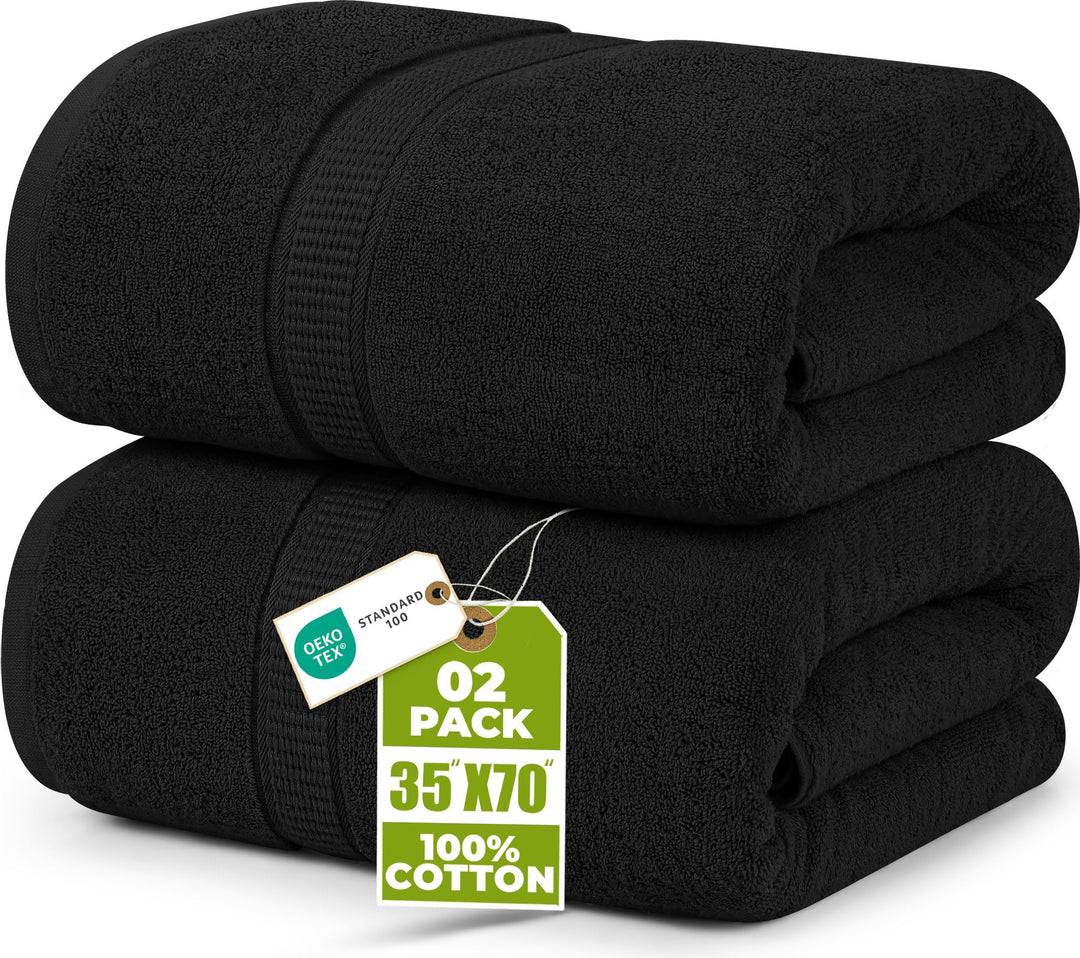 Utopia Towels - 2er Badetücher Gross aus Baumwolle mit Aufhänger, Saunatücher,Badehandtücher Gross,