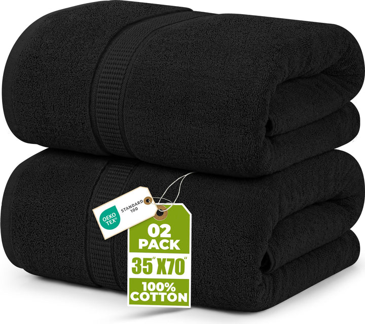 Utopia Towels - 2er Badetücher Gross aus Baumwolle mit Aufhänger, Saunatücher,Badehandtücher Gross,