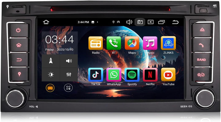 Erisin 7 Zoll 8-Kern 4GB+64GB Android 14 Autoradio GPS Navigation Für VW T5 Transporter Multivan Tou