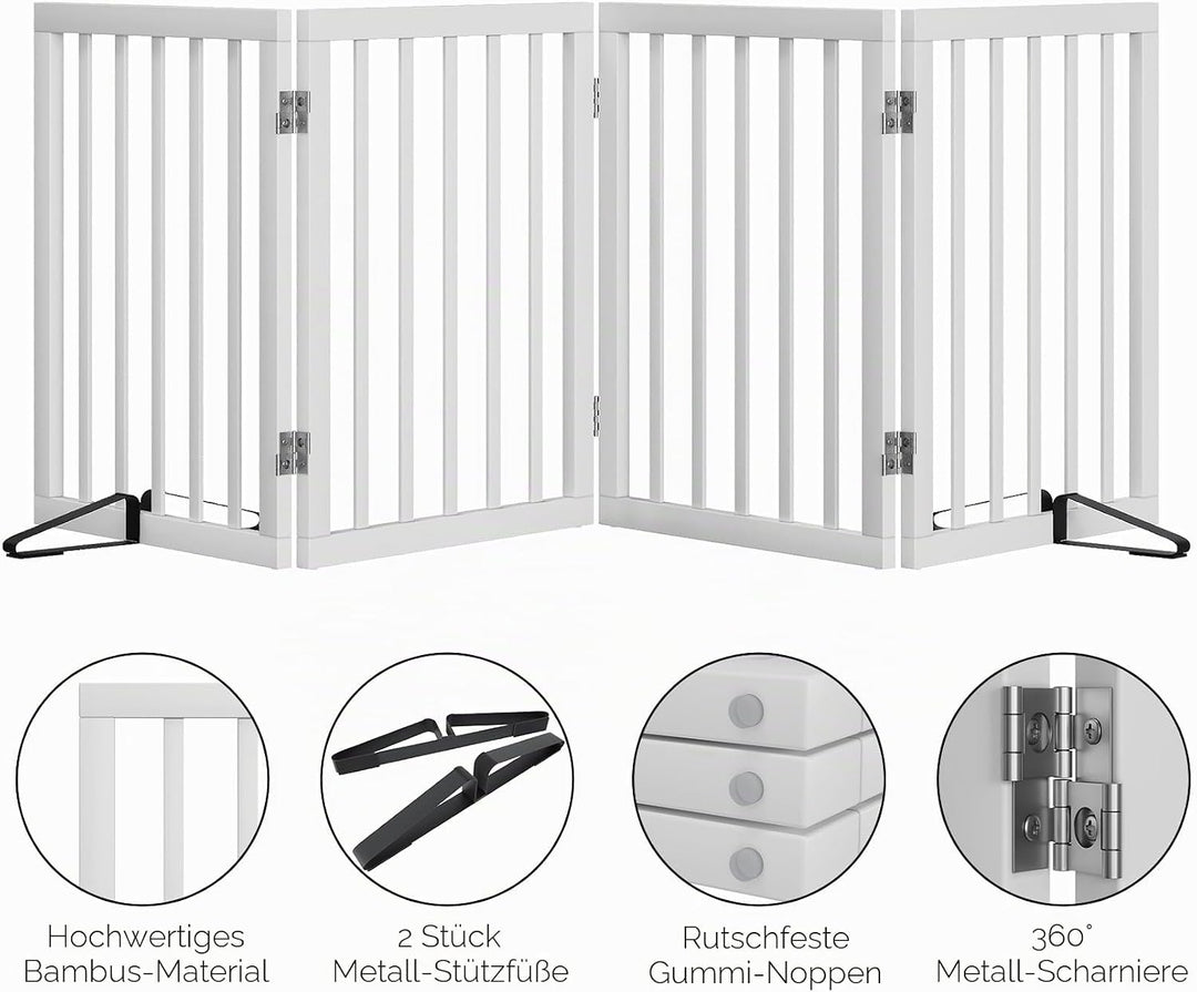 Freistehendes Hundegitter, Faltbares Hundebarriere für Tür,Treppen,Flur,Küche &amp; Schlafzimmer, Freist