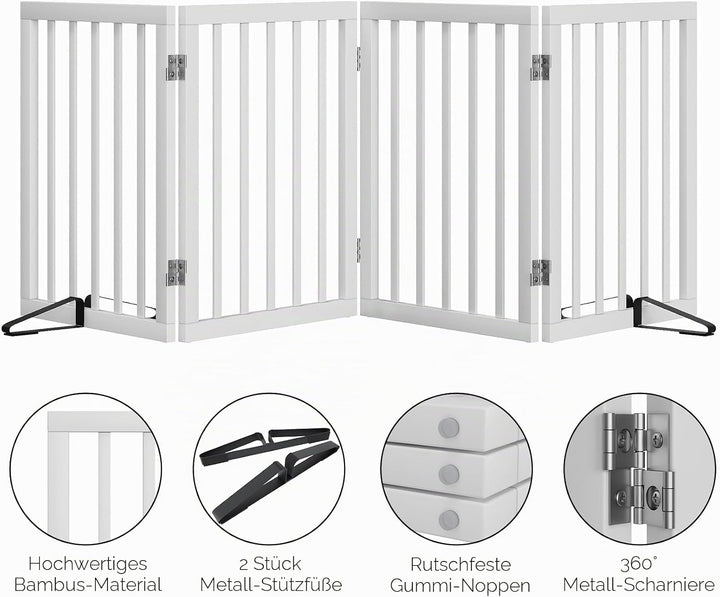 Freistehendes Hundegitter, Faltbares Hundebarriere für Tür,Treppen,Flur,Küche &amp; Schlafzimmer, Freist